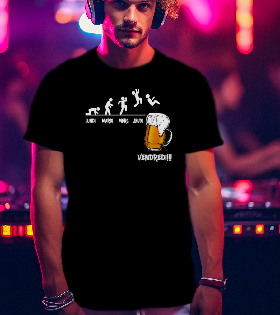 Lundi Mardi Mercredi Jeudi Vendredi Beer Evolution Mug T-Shirt