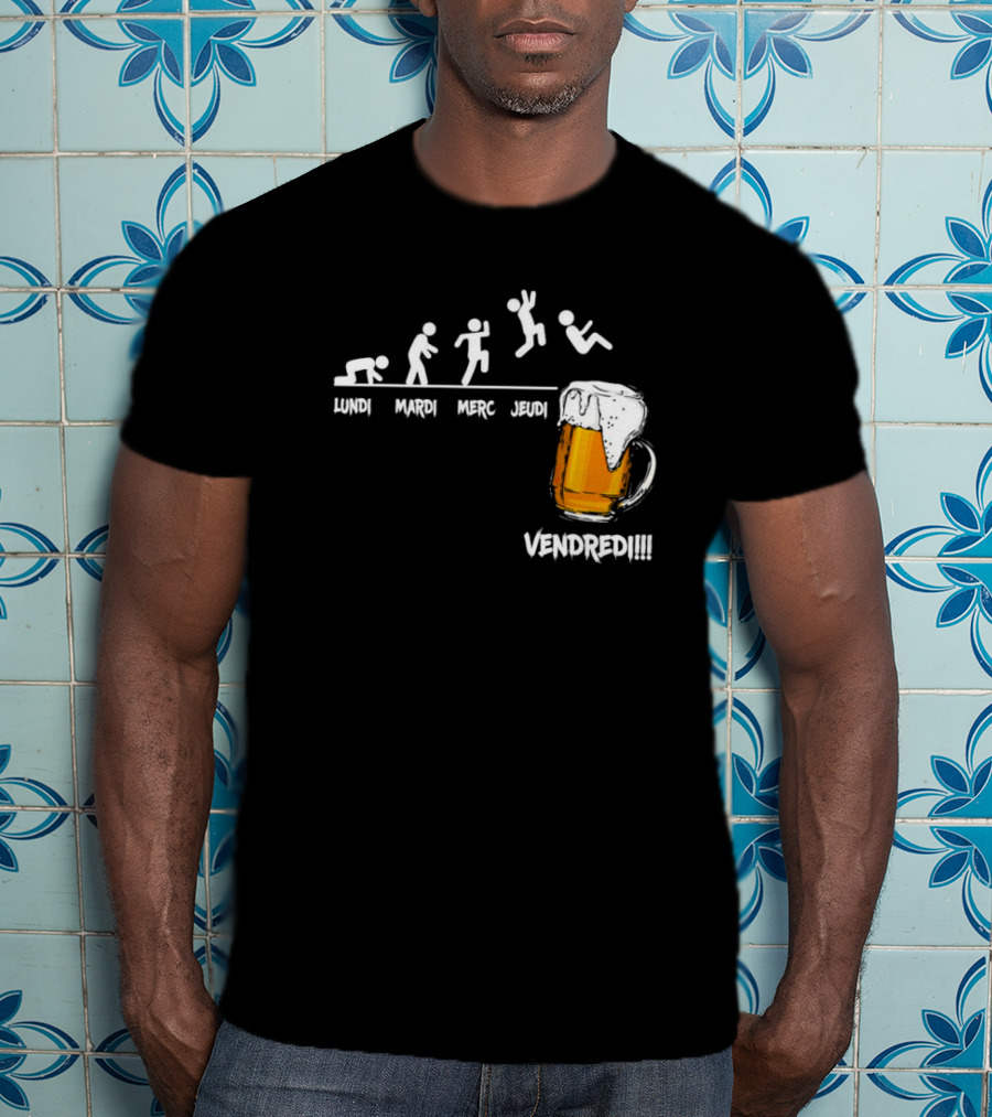 Lundi Mardi Mercredi Jeudi Vendredi Beer Evolution Mug T-Shirt