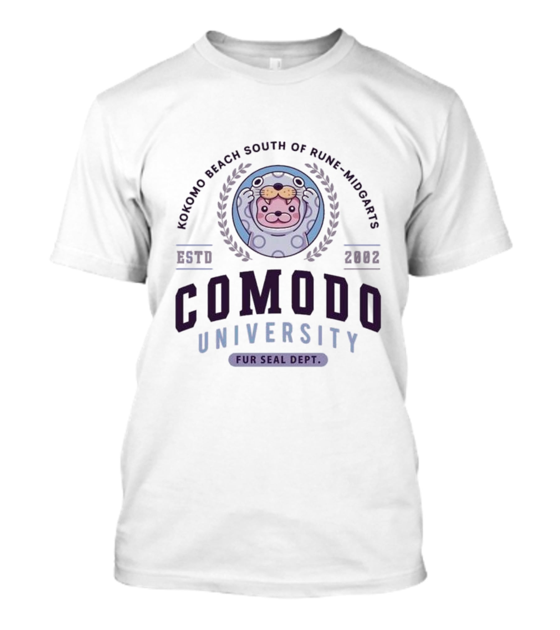 Kokomo Beach South Of Rune Midgard Comodo University Fur Seal Dept 2002 T-Shirt