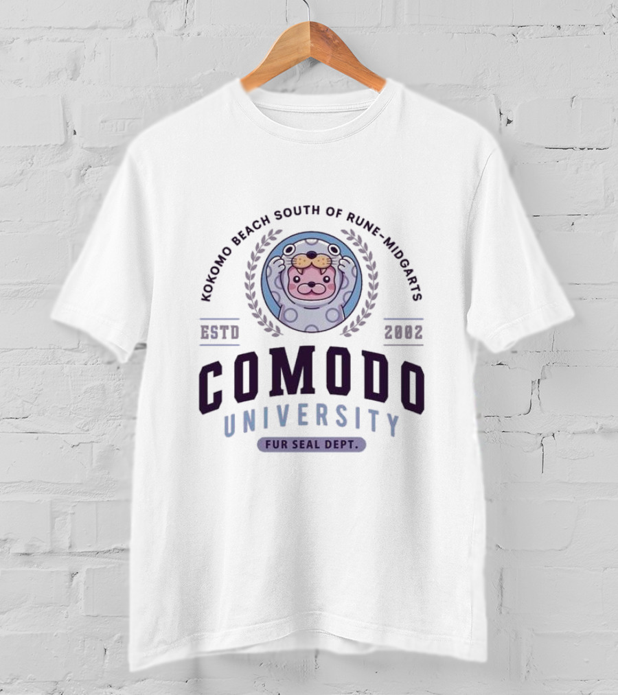 Kokomo Beach South Of Rune Midgard Comodo University Fur Seal Dept 2002 T-Shirt