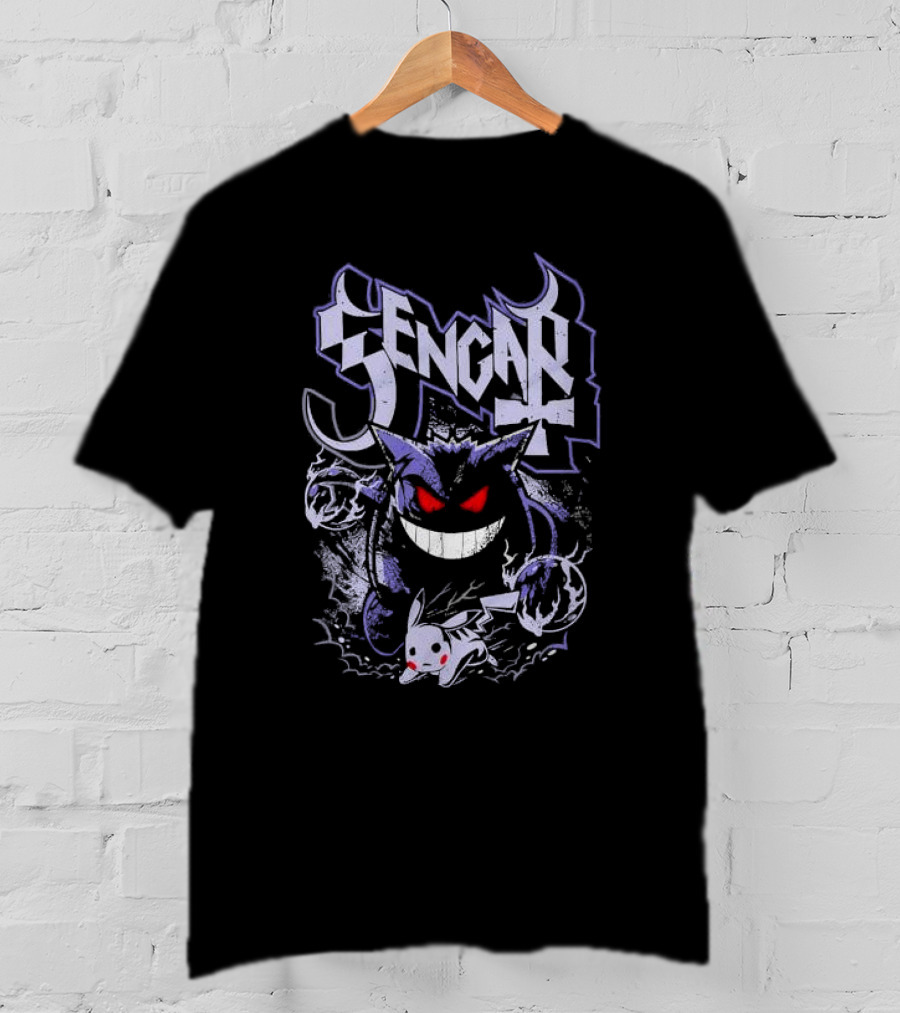 Gengar The Shadow Ghost With Pikachu T-Shirt