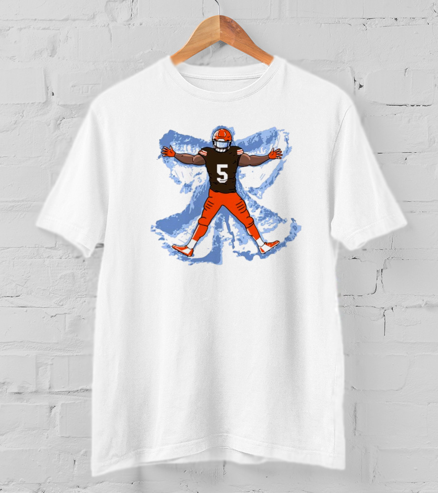 Cleveland Browns Jameis Winston Number 5 Snow Angel Dub T-Shirt