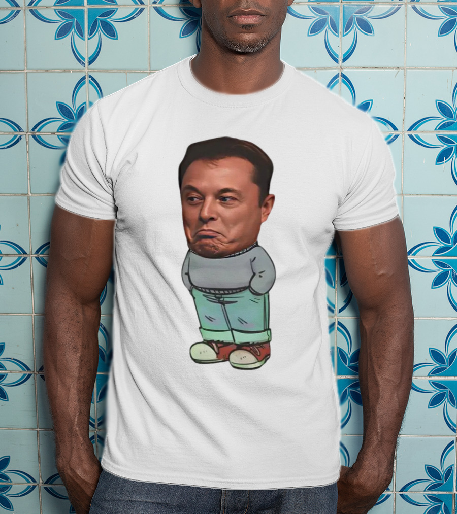 Musk Chill Guy Cartoon Style Humor Character T-Shirt