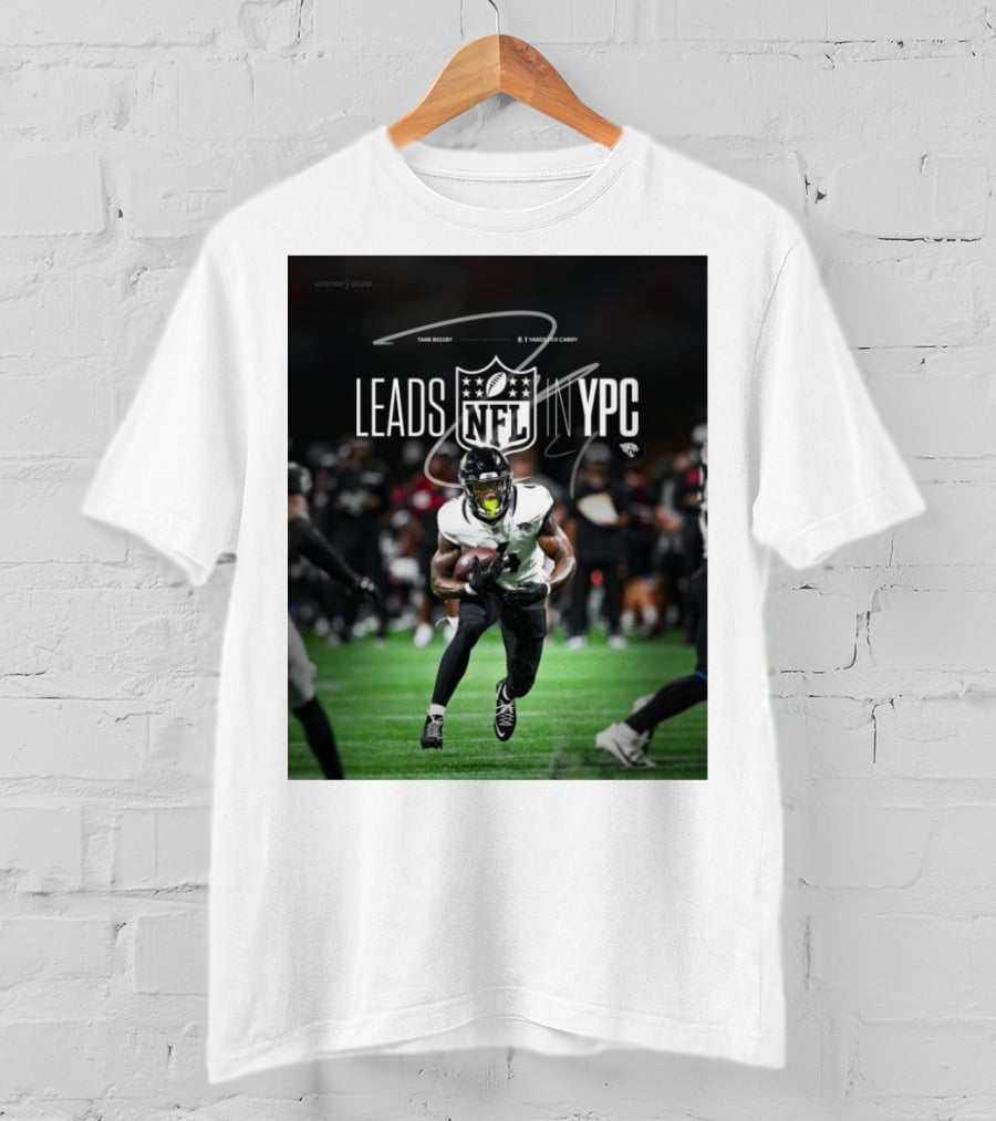 Tank Bigsby Jacksonville Jaguars NFL Leads YPC Signature Football Action T-Shirt