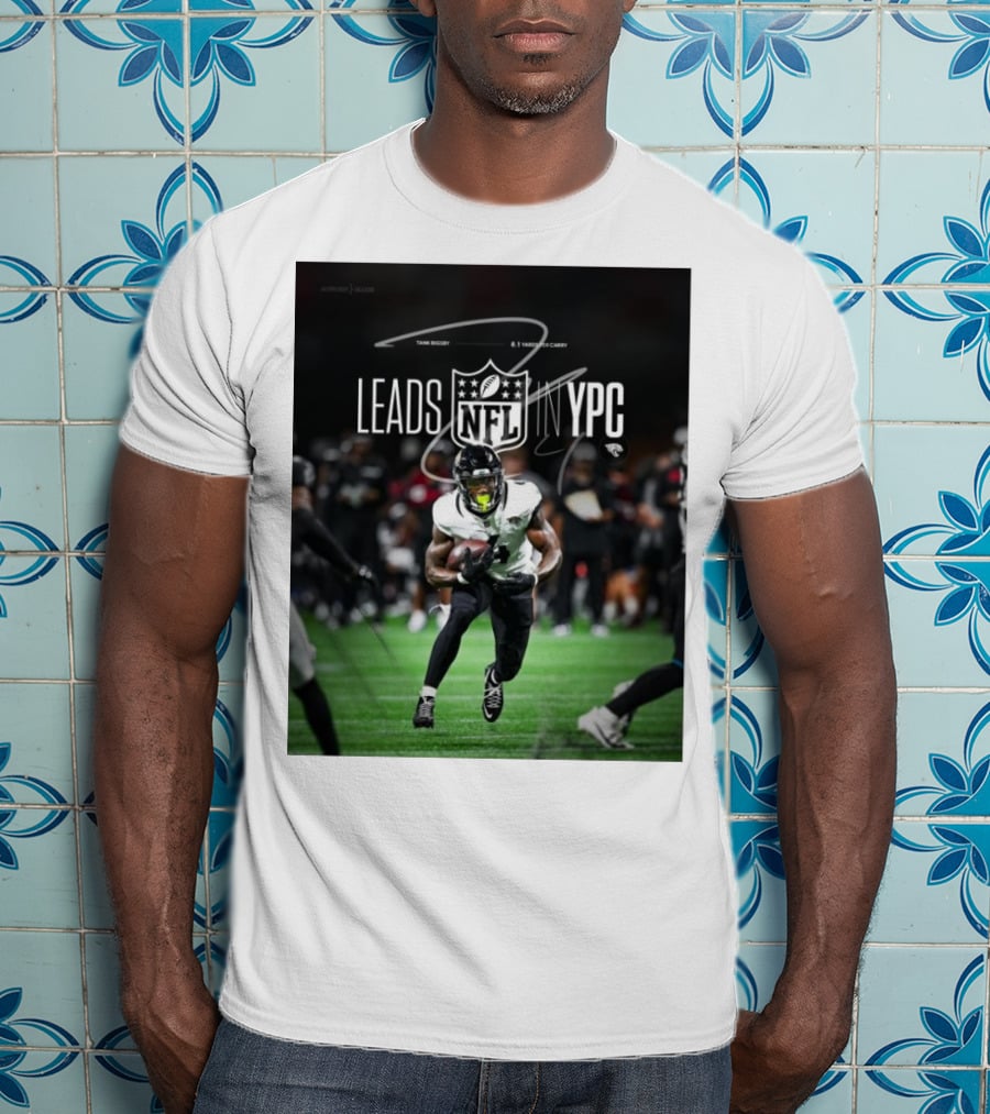 Tank Bigsby Jacksonville Jaguars NFL Leads YPC Signature Football Action T-Shirt