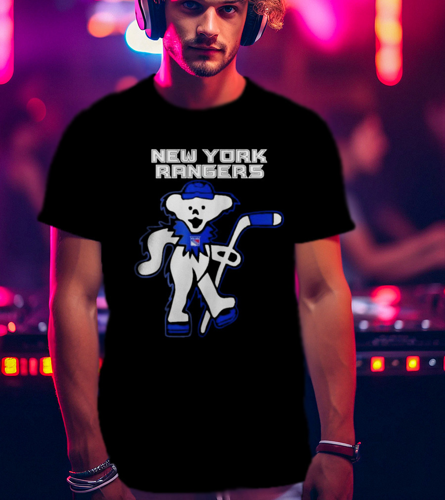 New York Rangers Grateful Dead Dancing Bear Hockey T-Shirt