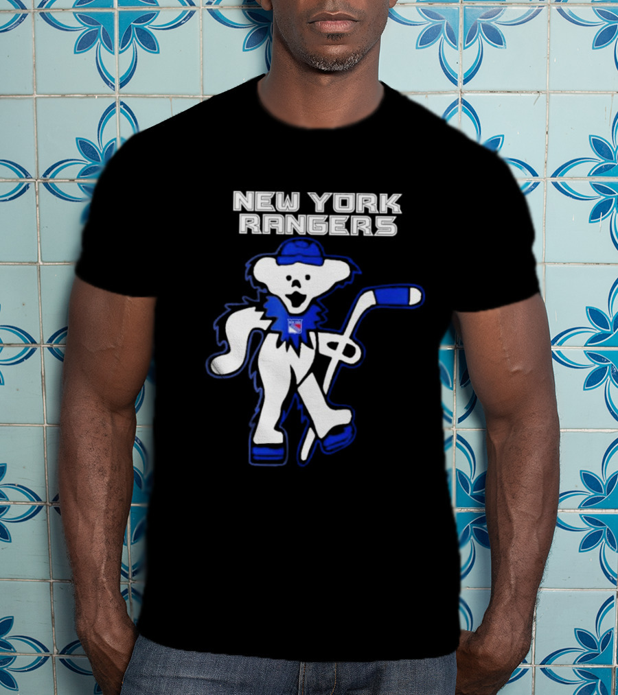 New York Rangers Grateful Dead Dancing Bear Hockey T-Shirt