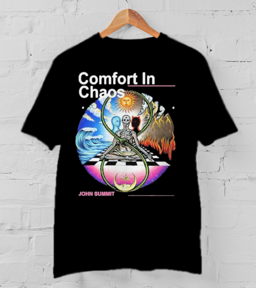 Comfort In Chaos John Summit The Good And The Evil Sun Moon Skeleton T-Shirt