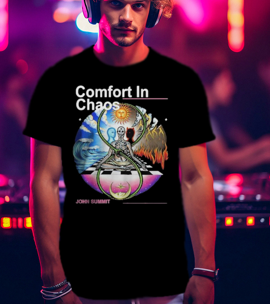 Comfort In Chaos John Summit The Good And The Evil Sun Moon Skeleton T-Shirt