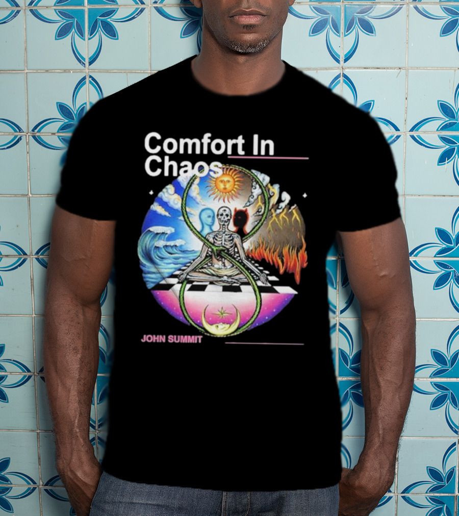 Comfort In Chaos John Summit The Good And The Evil Sun Moon Skeleton T-Shirt