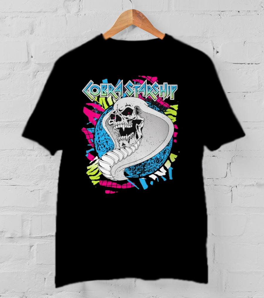 Cobra Starship Skull Cobra Neon Colors T-Shirt