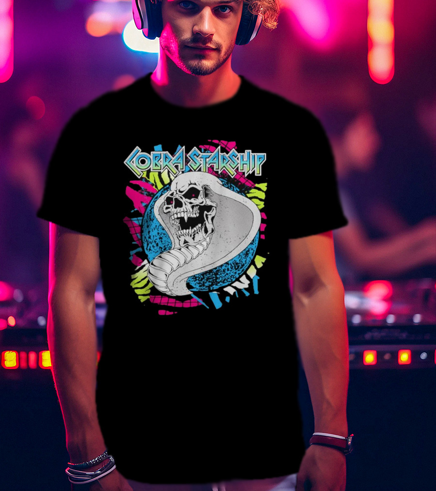 Cobra Starship Skull Cobra Neon Colors T-Shirt
