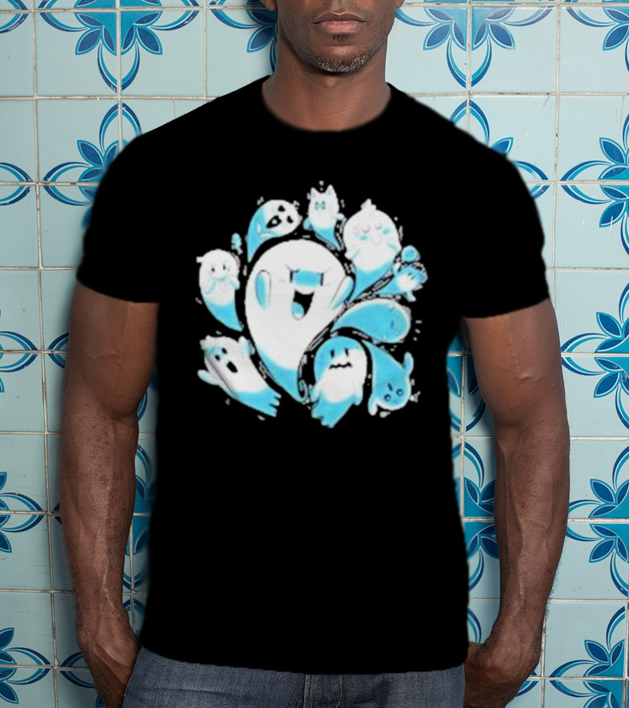 Ghostly Gathering Alexandra Sketch Spooky Blue Spirits T-Shirt