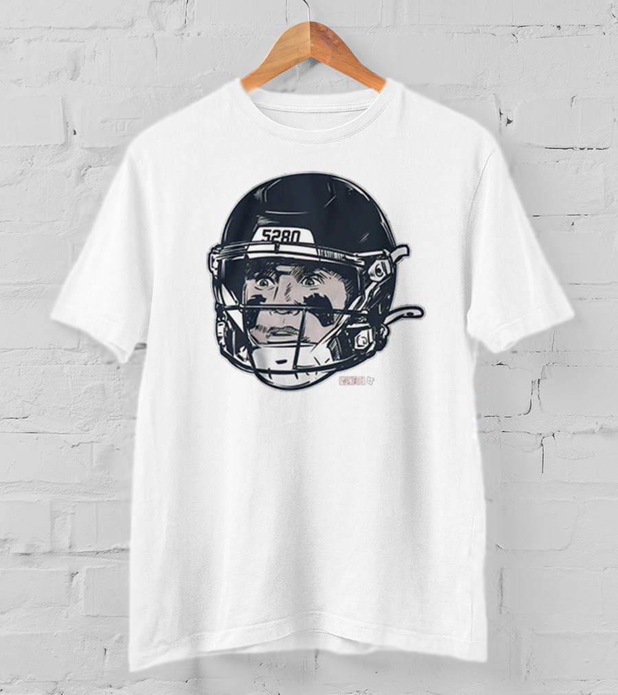 5280 Denver Broncos Crazy Eyes NFL Football Bo Nix Painting T-Shirt