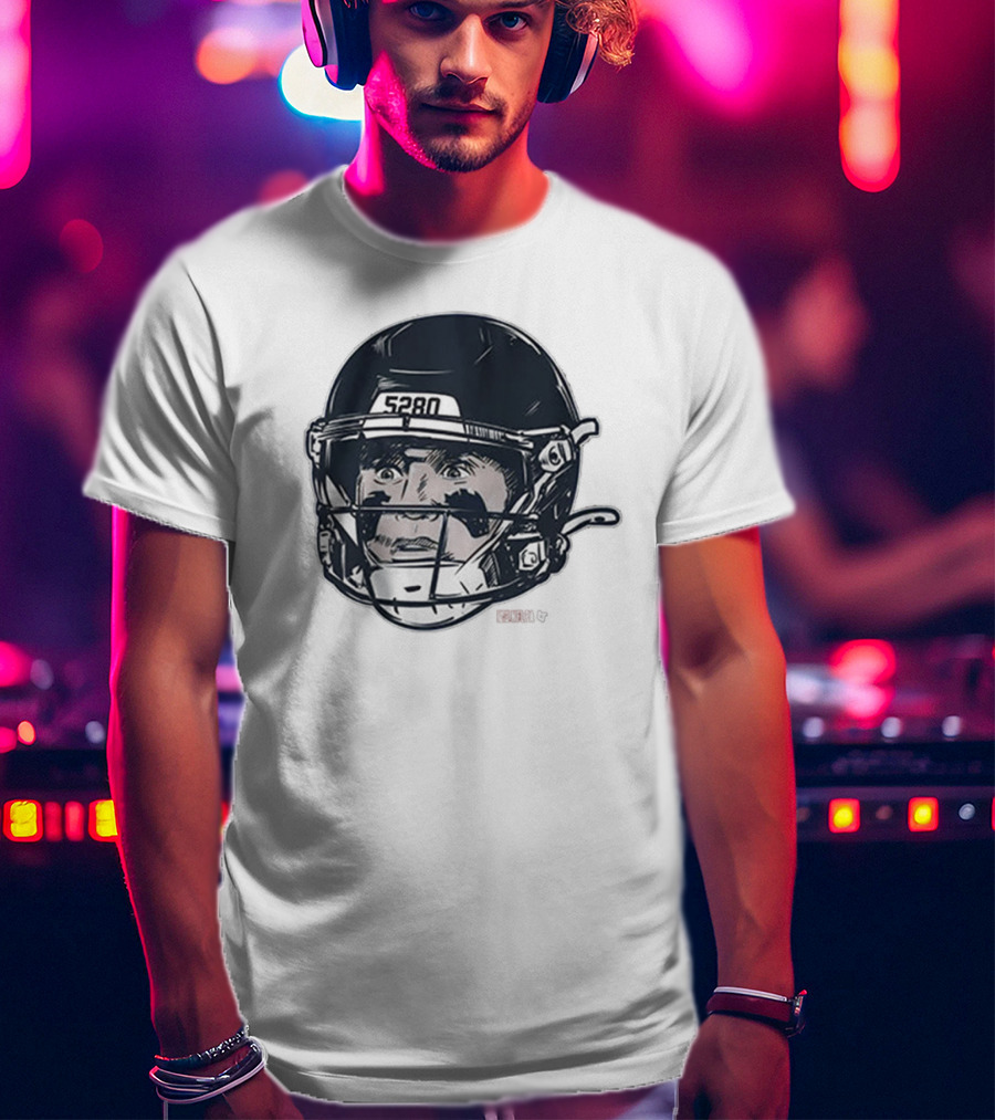 5280 Denver Broncos Crazy Eyes NFL Football Bo Nix Painting T-Shirt