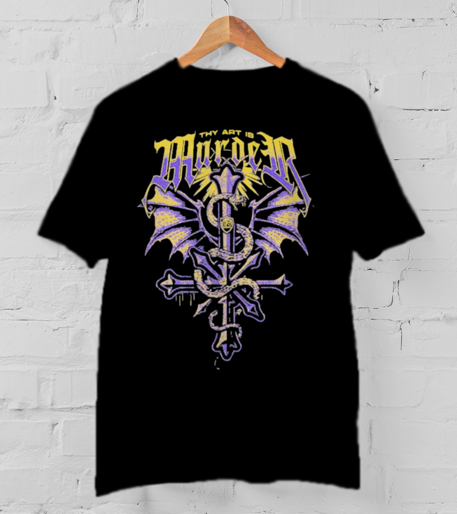 Thy Art Is Murder Bermuda Winged Serpent Cross T-Shirt