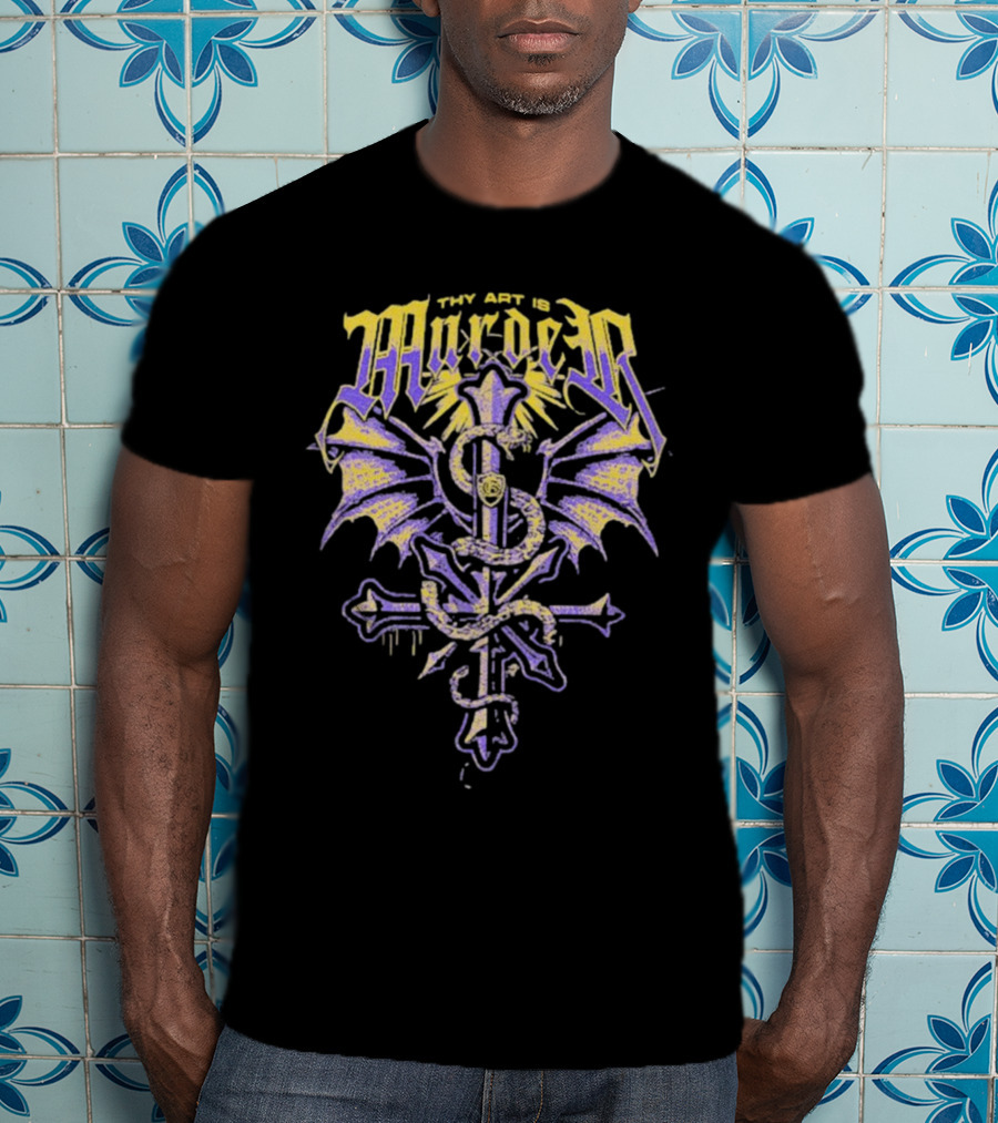 Thy Art Is Murder Bermuda Winged Serpent Cross T-Shirt
