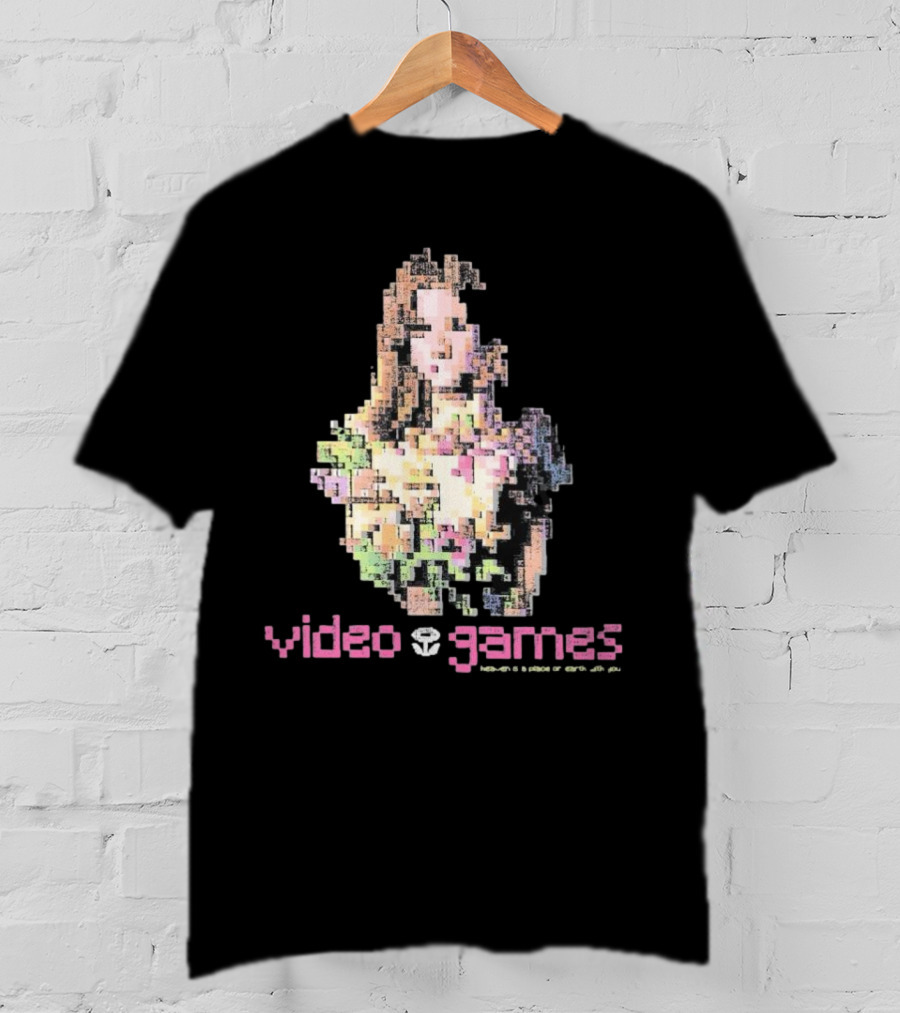 Video Games Heaven Is A Place On Earth With 8-Bit Pixel Art Girl T-Shirt