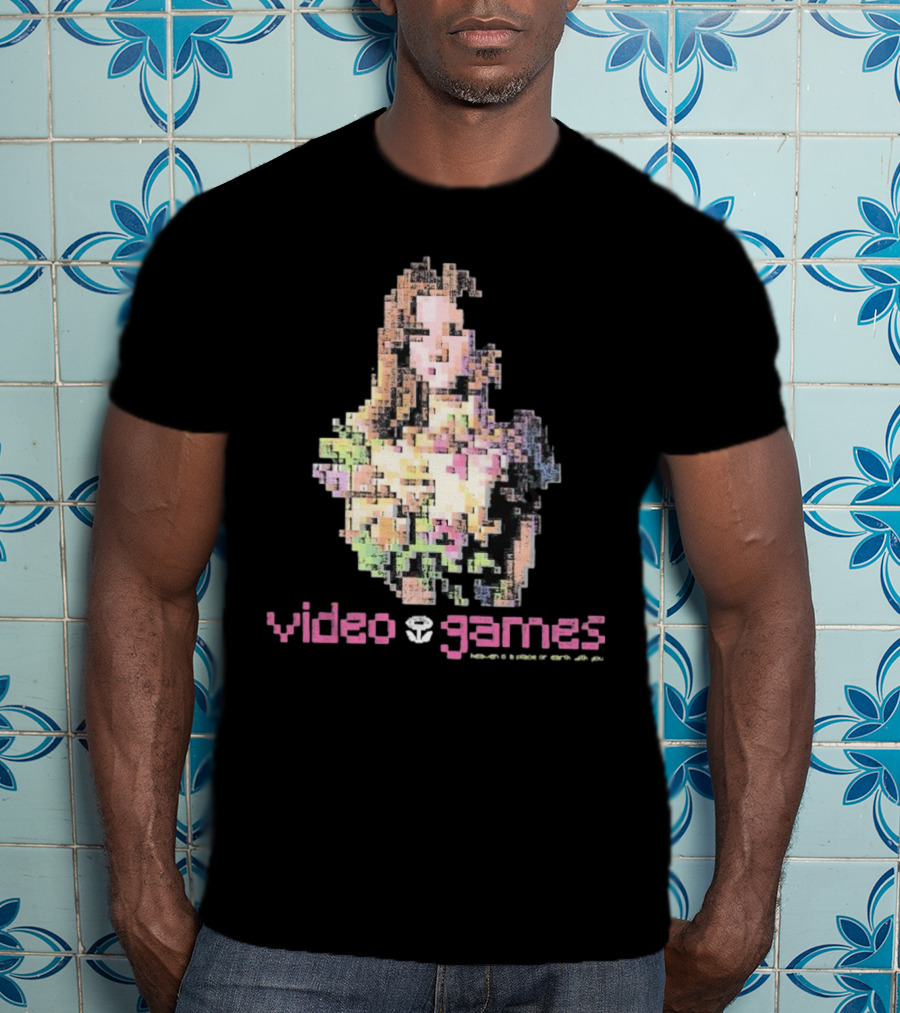Video Games Heaven Is A Place On Earth With 8-Bit Pixel Art Girl T-Shirt