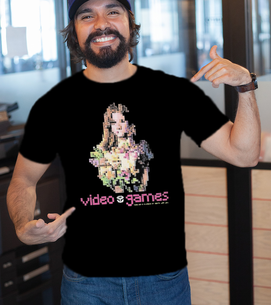 Video Games Heaven Is A Place On Earth With 8-Bit Pixel Art Girl T-Shirt