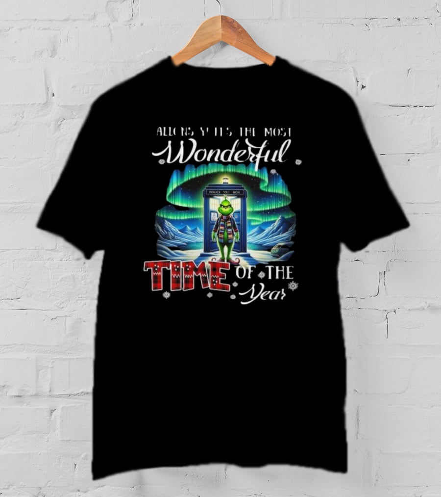 Allons-Y It’s The Most Wonderful Time Of The Year Grinch Police Box T-Shirt