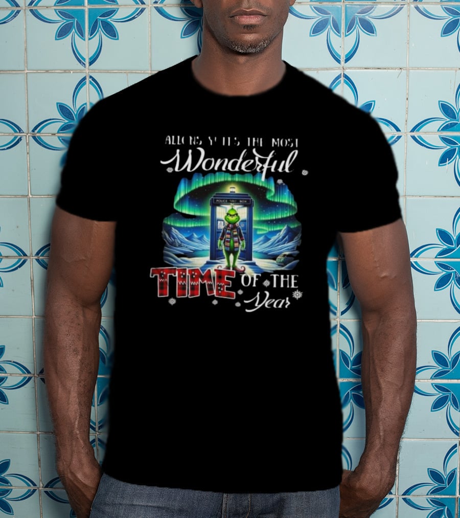 Allons-Y It’s The Most Wonderful Time Of The Year Grinch Police Box T-Shirt