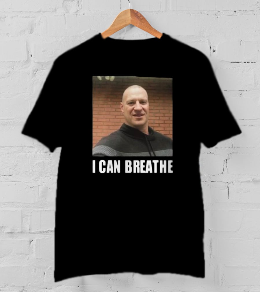 Bruhtees I Can Breathe Man Smiling Against Brick Wall T-Shirt