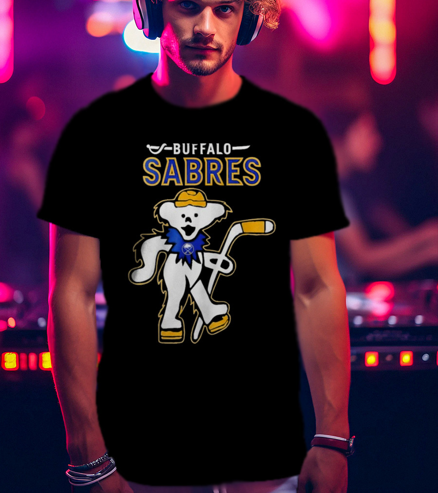 Buffalo Sabres Grateful Dead Dancing Bear Hockey T-Shirt