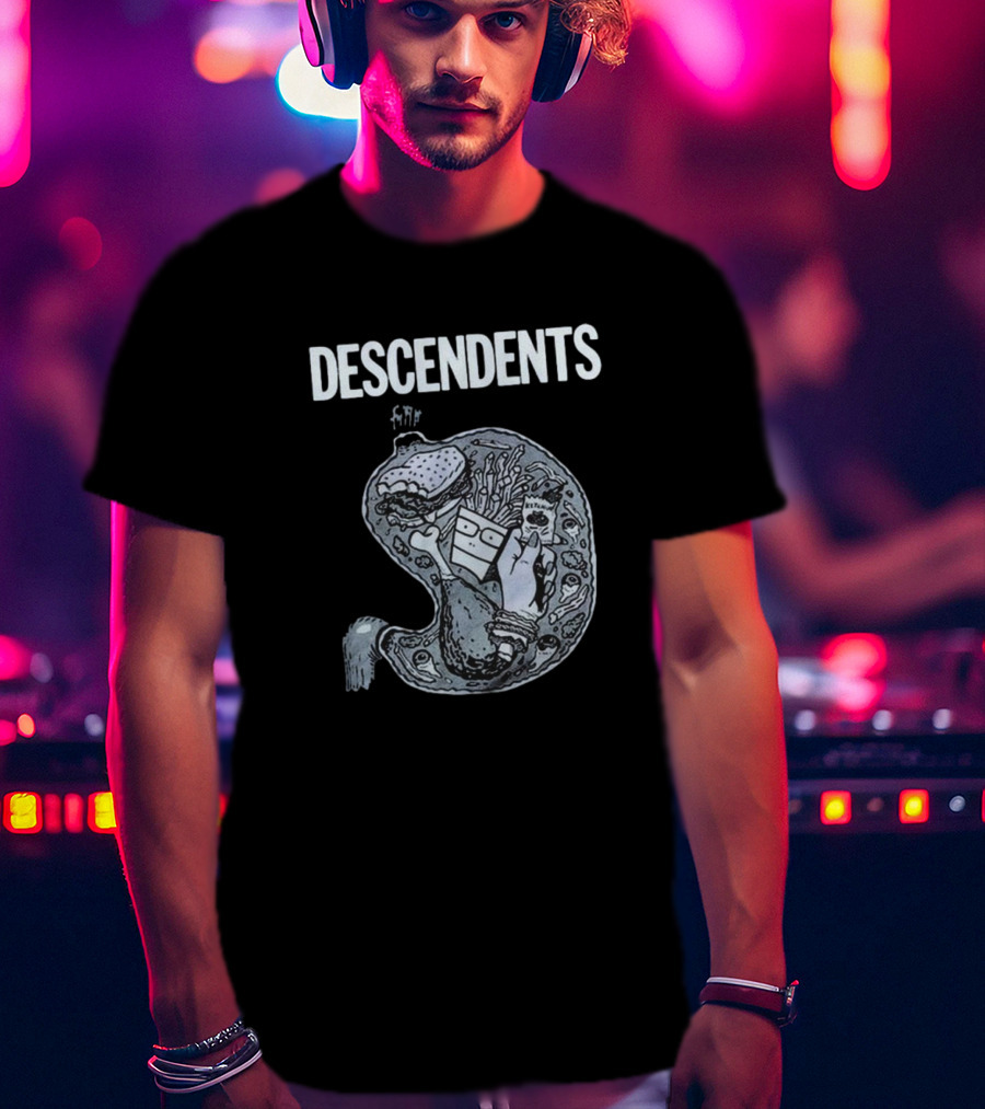 DESCENDENTS Hypercaffium Spazzinate Funny Stomach Graphic T-Shirt