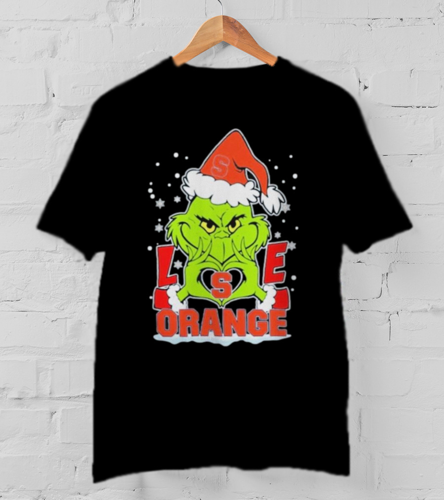 Grinch Love Syracuse Orange Football Christmas T-Shirt
