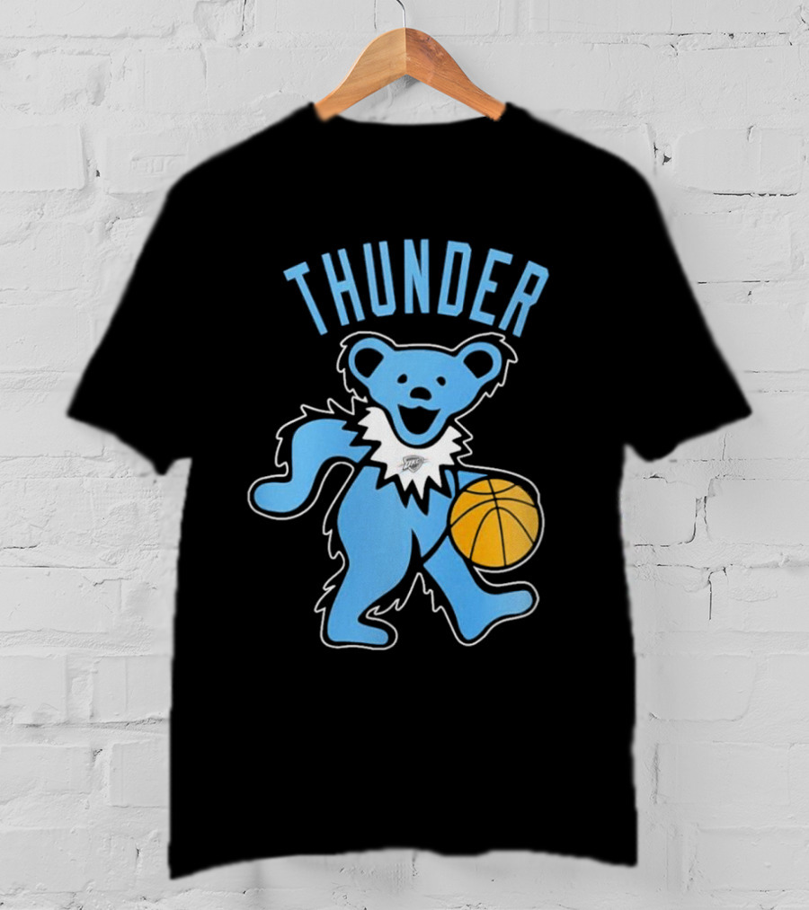 Oklahoma City Thunder Grateful Dead Dancing Bear Basketball T-Shirt