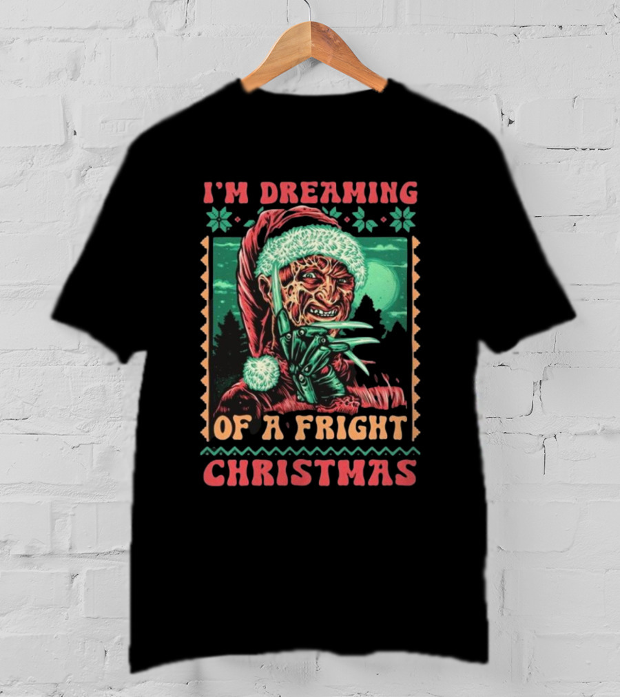 I’m Dreaming Of A Fright Christmas Santa Horror Claws Moon Holiday Scary Night T-Shirt