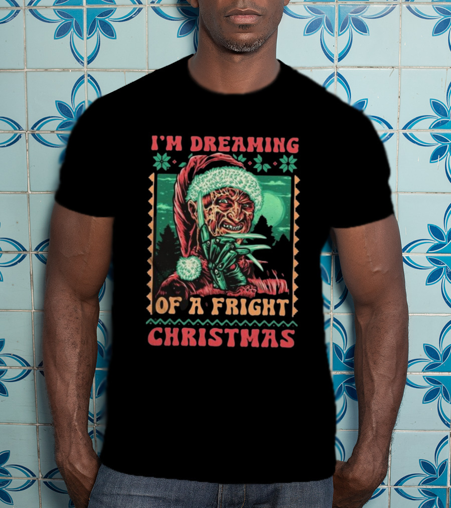I’m Dreaming Of A Fright Christmas Santa Horror Claws Moon Holiday Scary Night T-Shirt