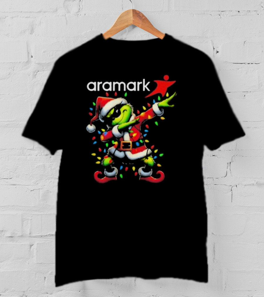 Aramark Santa Grinch Dabbing Christmas T-Shirt