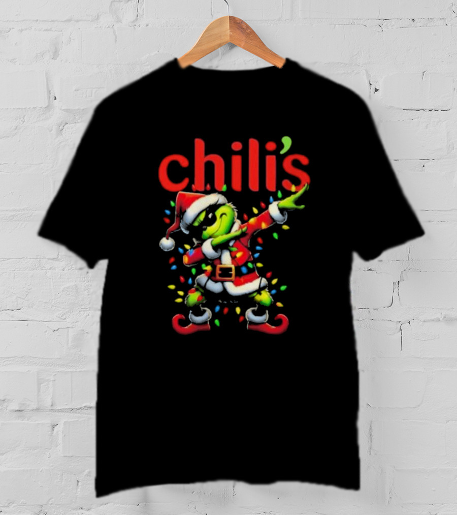 Chili's Santa Grinch Dabbing Merry Christmas T-Shirt