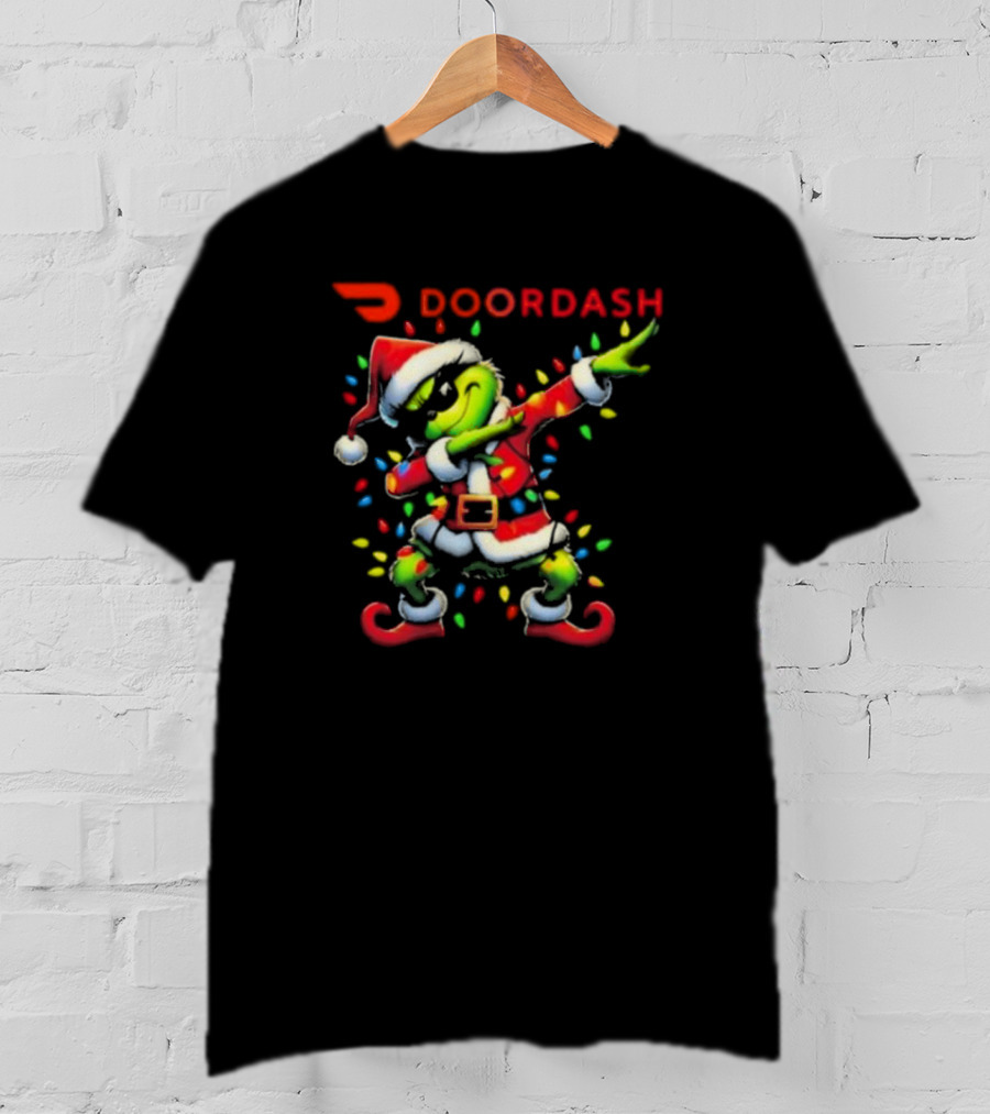 DoorDash Santa Grinch Dabbing Christmas T-Shirt