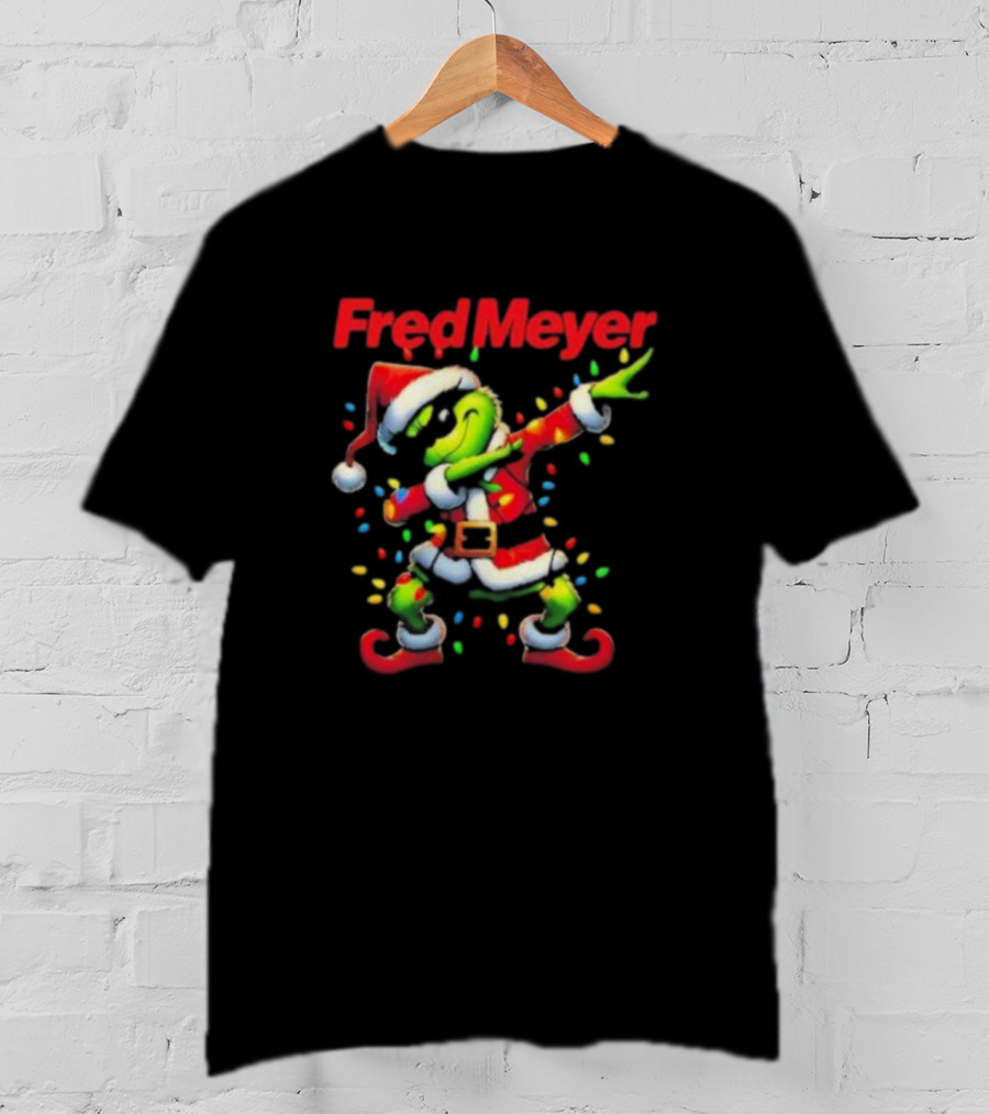 Fred Meyer Santa Grinch Dabbing Merry Christmas T-Shirt