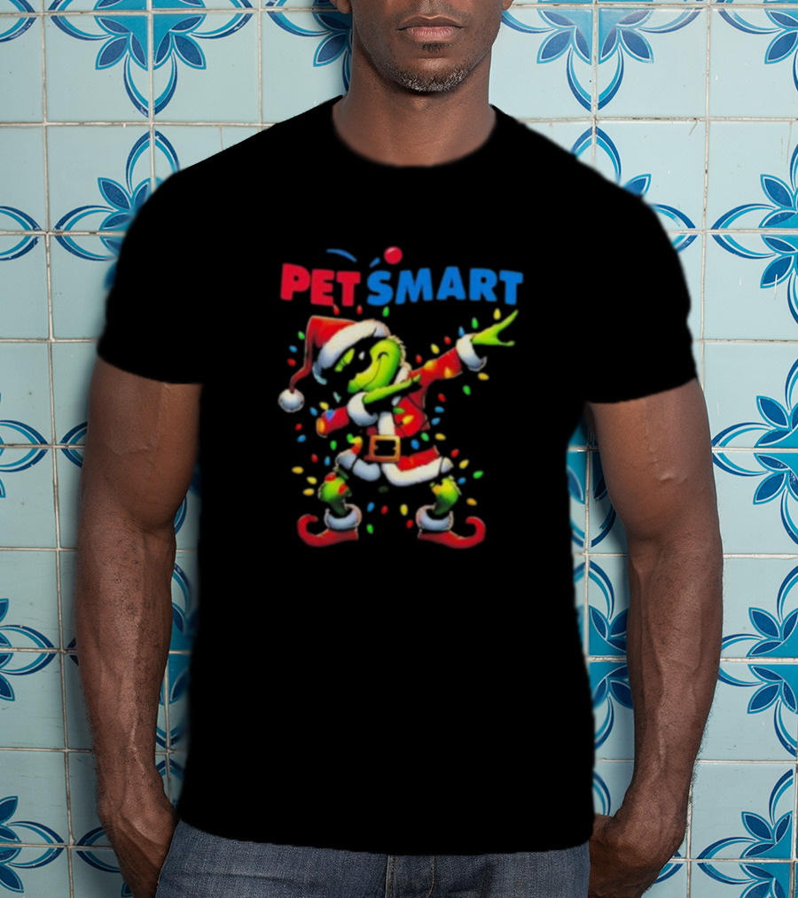 PetSmart Santa Grinch Dabbing Christmas T-Shirt