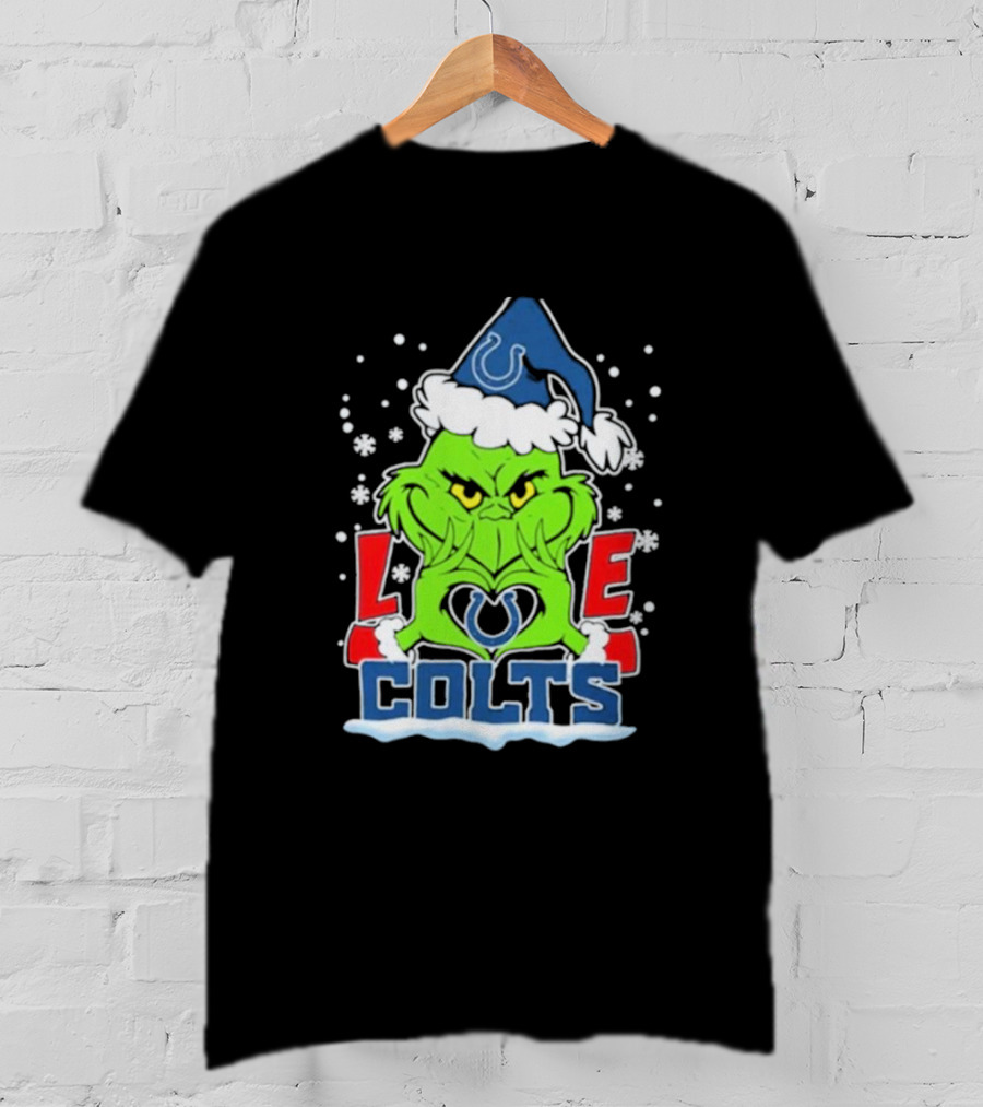 The Grinch Love Indianapolis Colts Football Christmas T-Shirt