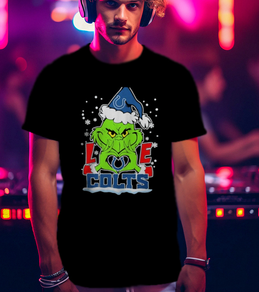 The Grinch Love Indianapolis Colts Football Christmas T-Shirt