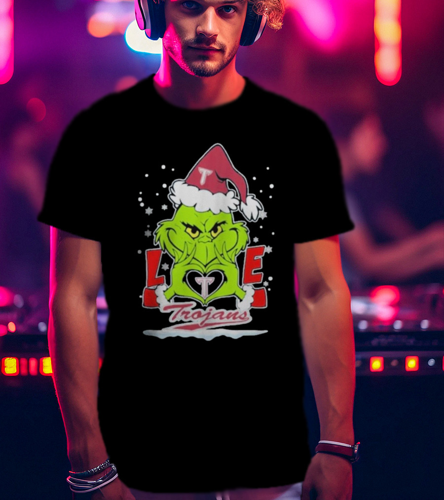 The Grinch Love Troy Trojans Christmas T-Shirt