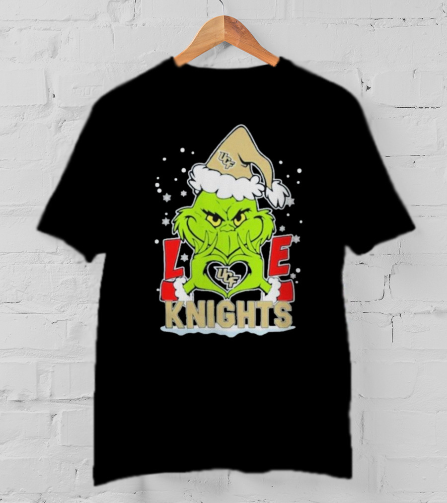 Grinch Love UCF Knights Christmas Football T-Shirt