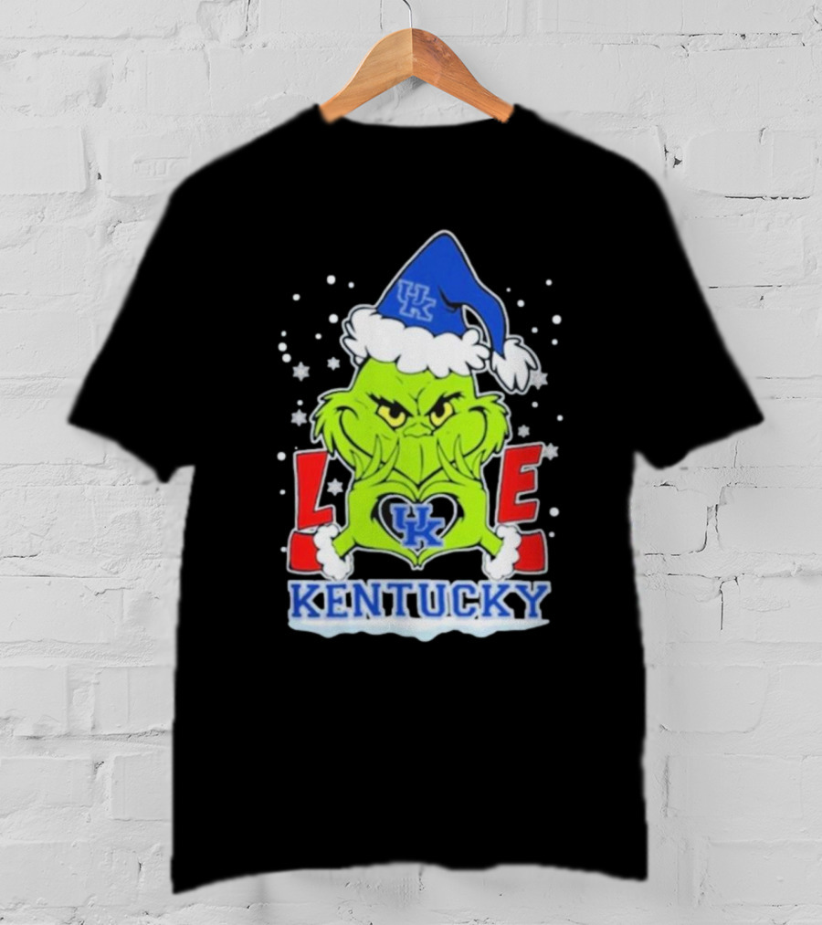 Grinch Love Kentucky Wildcats Football Christmas T-Shirt