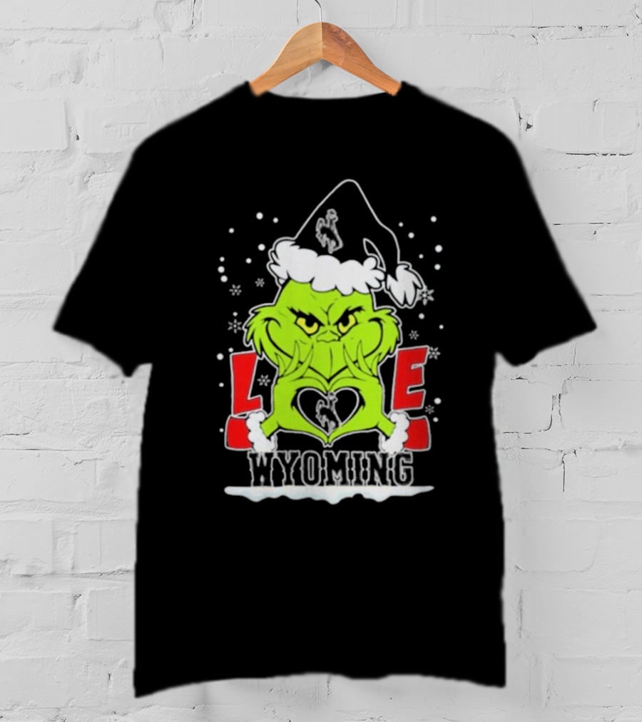 The Grinch Love Wyoming Cowboys Christmas T-Shirt