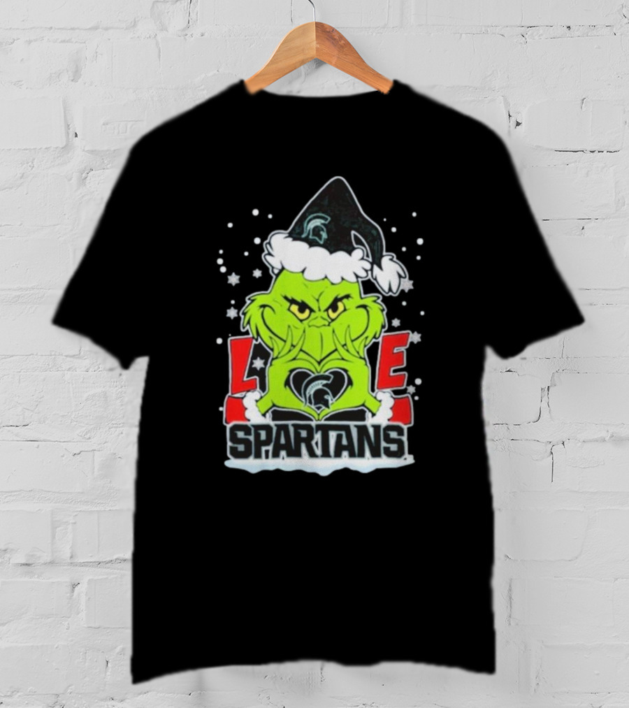 The Grinch Love Spartans Michigan State Christmas T-Shirt