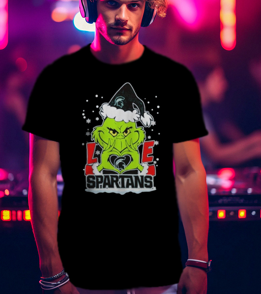 The Grinch Love Spartans Michigan State Christmas T-Shirt