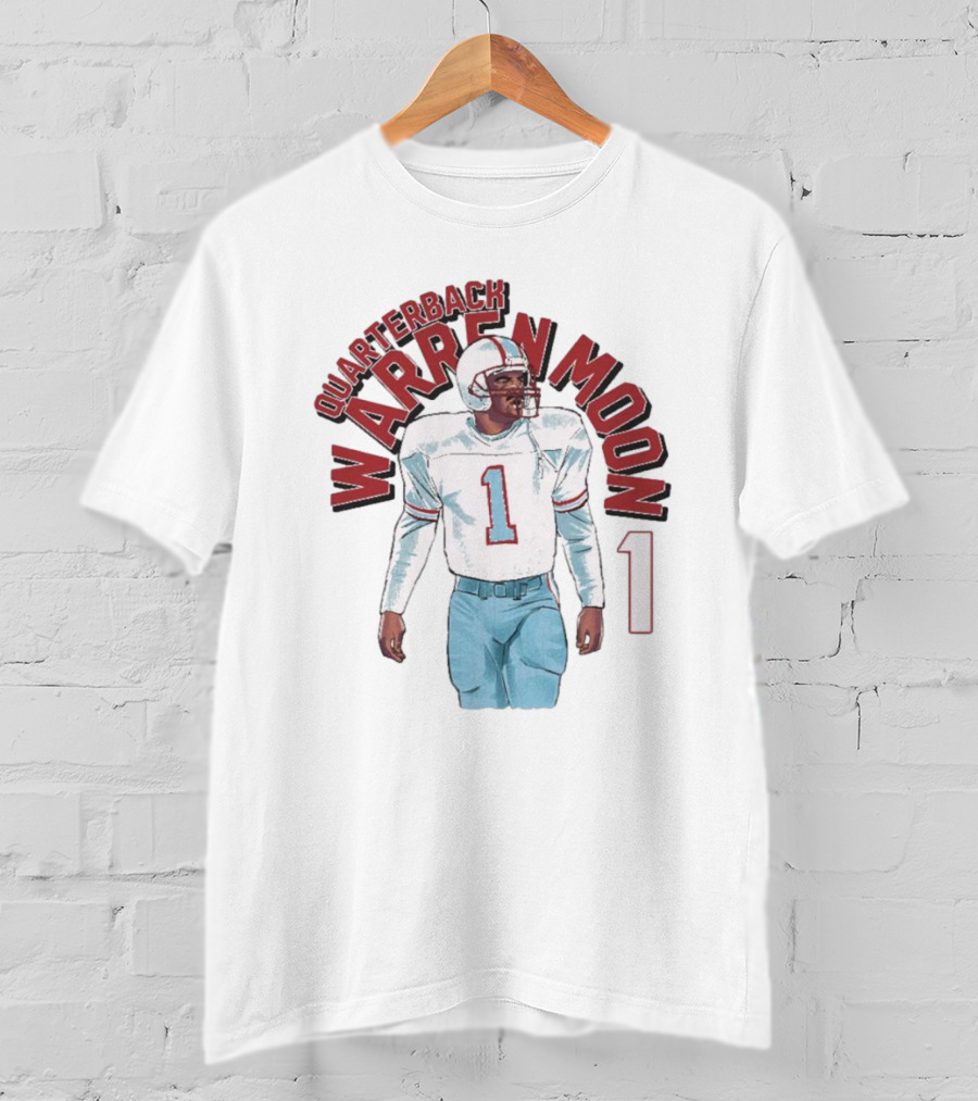 Warren Moon Quarterback Houston Oilers Number 1 T-Shirt