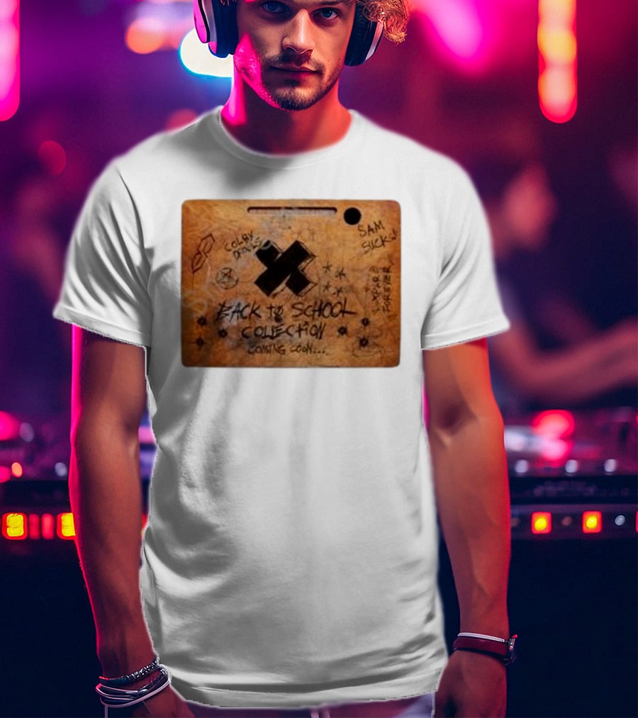Sam And Colby Merch Store XPLR Back To School Collection Coming Soon Colby Draws Sam Sucks T-Shirt
