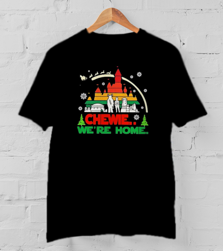 Retro 90s Chewie We're Home Pastel Christmas Snowflakes T-Shirt