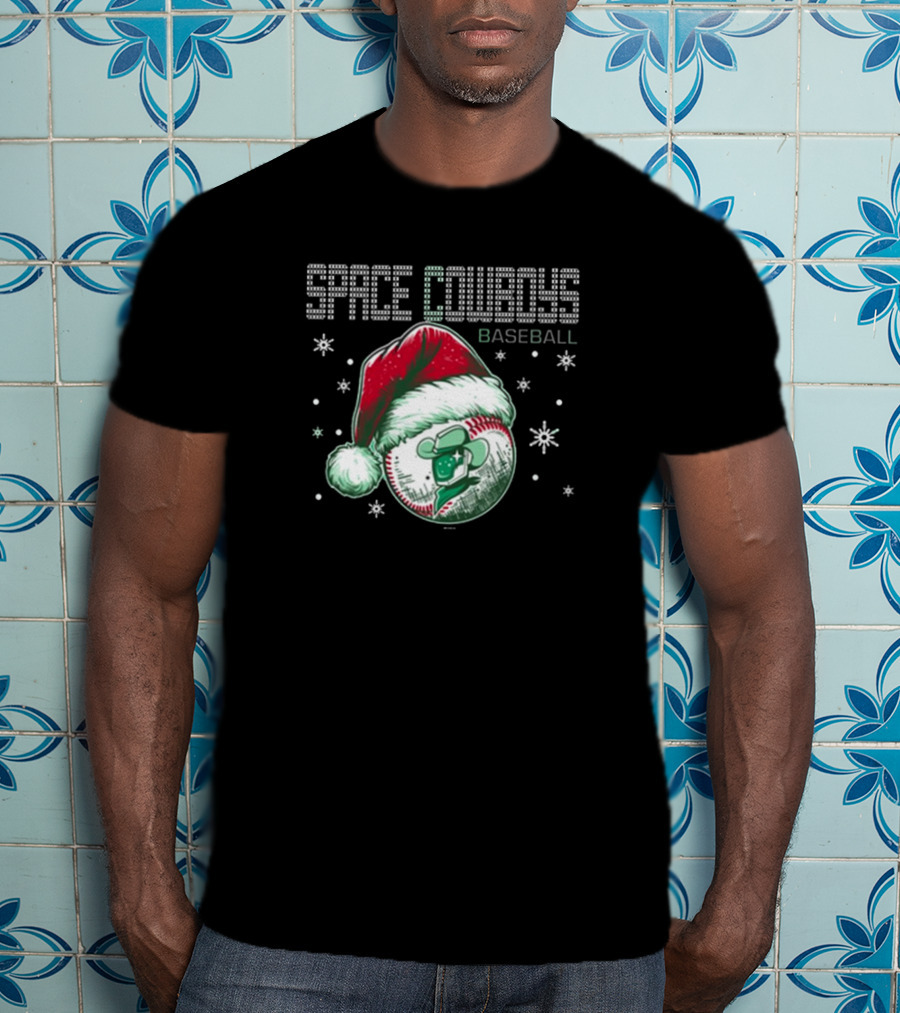 Space Cowboys Baseball Santa Hat Christmas Sweater T-Shirt